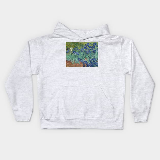 Irises by Vincent van Gogh Kids Hoodie by Classic Art Stall